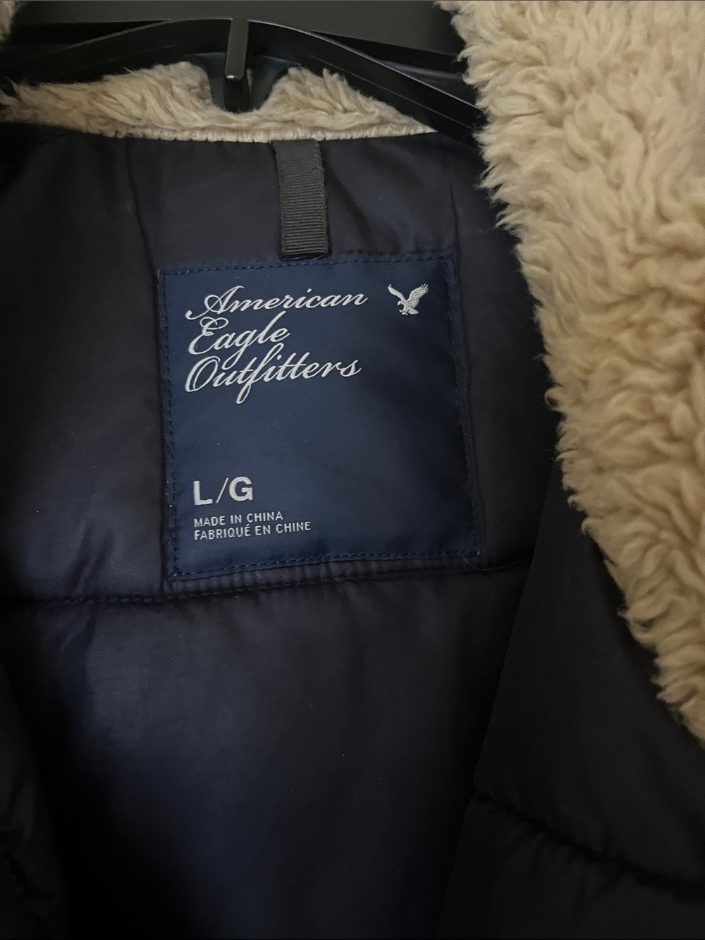 American Eagle Outfitters Black Hooded Puffer Jacket with Faux Fur Trim - Picture 2 of 9